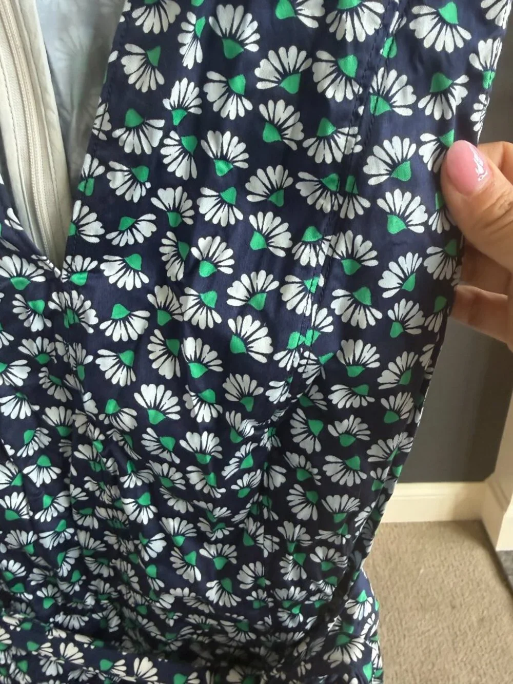 Boden Navy Daisy Ruched Jersey Dress US 6